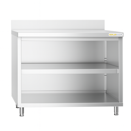 Meuble bas inox ouvert 1000 x 800 mm adossé / GOLDINOX