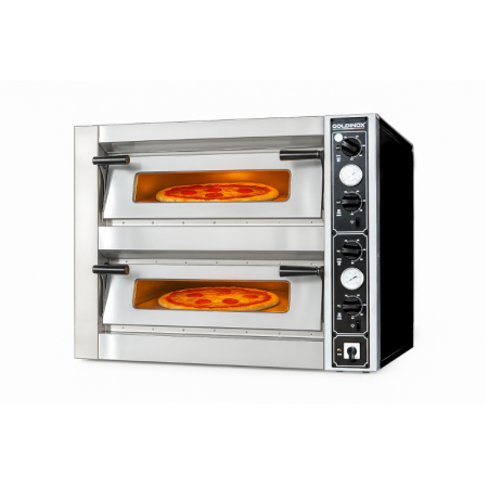 Four à pizza double électrique 4 + 4 x Ø34 cm (10 kW - 380V) PREMIUM / GOLDINOX