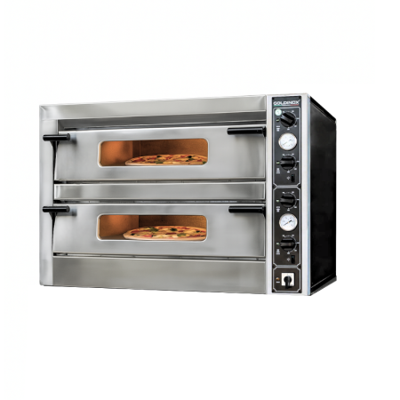 Four à pizza double électrique 6 + 6 x Ø34 cm LARGE (12 kW - 380V) PREMIUM / GOLDINOX