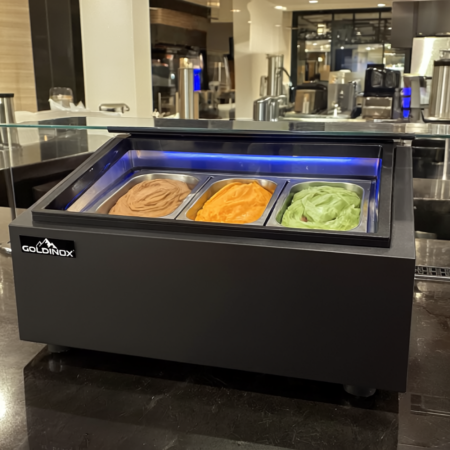 Vitrine à glace noire à poser 3 x 5 litres PREMIUM - GOLDINOX