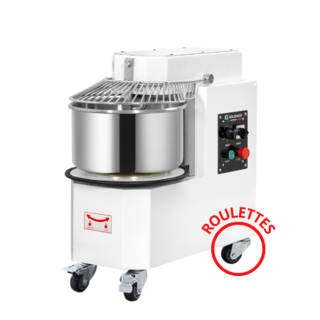 Pétrin à pâte 50 Litres sur roulettes 2 vitesses avec tête relevable et cuve extractible PREMIUM - GOLDINOX