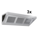 Hotte murale sans moteur 6000x700x450 mm avec éclairage, filtre et robinet de vidange PREMIUM / GOLDINOX
