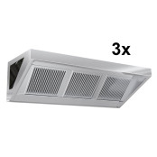 Hotte murale sans moteur 4500x900x450 mm avec éclairage, filtre et robinet de vidange PREMIUM / GOLDINOX