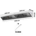 Hotte murale sans moteur 4000x700x450 mm avec éclairage, filtre et robinet de vidange PREMIUM / GOLDINOX