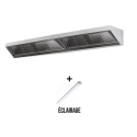 Hotte murale sans moteur 3100x700x450 mm avec éclairage, filtre et robinet de vidange PREMIUM / GOLDINOX