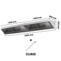 Hotte murale sans moteur 2900x900x450 mm avec éclairage, filtre et robinet de vidange PREMIUM / GOLDINOX