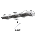 Hotte murale sans moteur 4100x900x450 mm avec éclairage, filtre et robinet de vidange PREMIUM / GOLDINOX