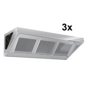 Hotte murale sans moteur 4300x900x450 mm avec éclairage, filtre et robinet de vidange PREMIUM / GOLDINOX