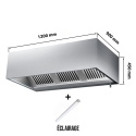 Hotte caisson sans moteur 1200x900x450 mm avec éclairage, filtre et robinet de vidange PREMIUM / GOLDINOX