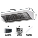 Hotte murale avec moteur 1000x700x450mm avec variateur, éclairage, filtre et robinet de vidange (Puissant) PREMIUM / GOLDINOX