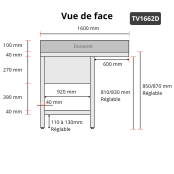 Plonge lave-vaisselle inox 2 bacs - 1600 x 600 mm égouttoir droit ECO / GOLDINOX