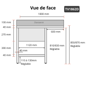 Plonge lave-vaisselle inox 2 bacs - 1800 x 600 mm égouttoir droite PREMIUM / GOLDINOX