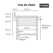 Plonge lave-vaisselle inox 2 bacs - 1800 x 600 mm égouttoir gauche ECO / GOLDINOX
