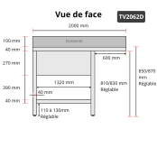 Plonge lave-vaisselle inox 2 bacs - 2000 x 600 mm égouttoir droite ECO / GOLDINOX