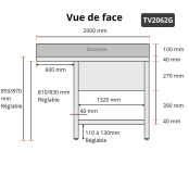 Plonge lave-vaisselle inox 2 bacs - 2000 x 600 mm égouttoir gauche ECO / GOLDINOX