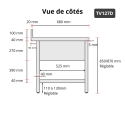 Plonge lave-vaisselle inox 1 bac - 1200 x 700 mm égouttoir droite PREMIUM / GOLDINOX