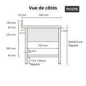 Plonge lave-vaisselle inox 1 bac - 1200 x 700 mm égouttoir gauche ECO / GOLDINOX
