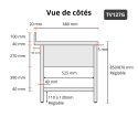 Plonge lave-vaisselle inox 1 bac - 1200 x 700 mm égouttoir gauche ECO / GOLDINOX