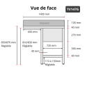 Plonge lave-vaisselle inox 1 bac - 1400 x 700 mm égouttoir gauche ECO / GOLDINOX
