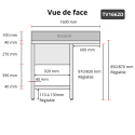 Plonge lave-vaisselle inox 2 bacs - 1600 x 700 mm égouttoir droite PREMIUM / GOLDINOX