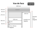 Plonge lave-vaisselle inox 2 bacs - 2000 x 700 mm égouttoir droite PREMIUM / GOLDINOX