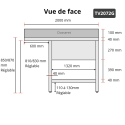 Plonge lave-vaisselle inox 2 bacs - 2000 x 700 mm égouttoir gauche ECO / GOLDINOX