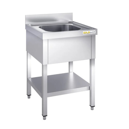 Plonge inox 800x600mm avec 1 bac IDEAL - GOLDINOX