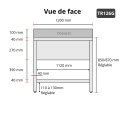 Plonge inox 1 bac - 1200 x 600 mm égouttoir gauche PREMIUM / GOLDINOX