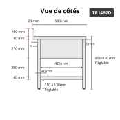 Plonge inox 2 bacs - 1400 x 600 mm égouttoir droite PREMIUM / GOLDINOX 