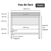 Plonge inox 2 bacs - 2000 x 600 mm égouttoir droite et gauche PREMIUM / GOLDINOX 