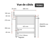 Plonge inox 2 bacs - 2000 x 600 mm égouttoir droite et gauche PREMIUM / GOLDINOX 