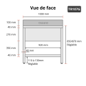 Plonge inox 1 bac - 1000 x 700 mm égouttoir gauche PREMIUM / GOLDINOX 