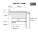 Plonge inox 1 bac - 1000 x 700 mm égouttoir gauche PREMIUM / GOLDINOX 