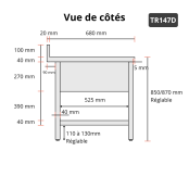 Plonge inox 1 bac - 1400 x 700 mm égouttoir droite ECO / GOLDINOX 
