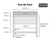 Plonge inox 2 bacs - 1400 x 700 mm égouttoir droite PREMIUM / GOLDINOX 