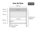 Plonge inox 2 bacs - 1400 x 700 mm égouttoir droite PREMIUM / GOLDINOX 
