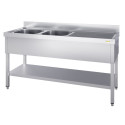 Plonge inox 2 bacs - 1600 x 700 mm égouttoir droite ECO / GOLDINOX 