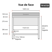 Plonge inox 2 bacs - 1600 x 700 mm égouttoir droite ECO / GOLDINOX 