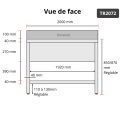 Plonge inox 2 bacs - 2000 x 600 mm égouttoir gauche PREMIUM / GOLDINOX 