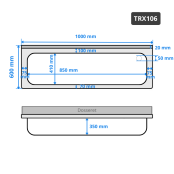 Plonge inox grande cuve 1000x600mm avec 1 bac PREMIUM - GOLDINOX