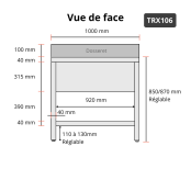 Plonge inox grande cuve 1000x600mm avec 1 bac PREMIUM - GOLDINOX