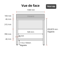 Plonge inox grande cuve 1000x600mm avec 1 bac PREMIUM - GOLDINOX
