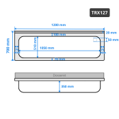 Plonge inox 1 grande cuve - 1200 x 700 mm / GOLDINOX