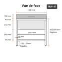Plonge inox 1 grande cuve - 1400 x 700 mm / GOLDINOX