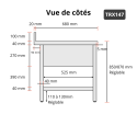 Plonge inox 1 grande cuve - 1400 x 700 mm / GOLDINOX