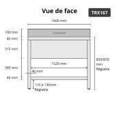 Plonge inox 1 grande cuve - 1600 x 700 mm / GOLDINOX