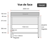 Plonge inox 1 grande cuve - 2000 x 700 mm / GOLDINOX
