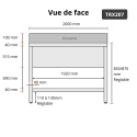 Plonge inox 1 grande cuve - 2000 x 700 mm / GOLDINOX
