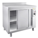Meuble bas inox chauffant 1000 x 600 mm adossée ECO / GOLDINOX