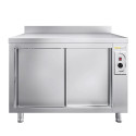 Meuble bas inox chauffant 1000 x 600 mm adossée ECO / GOLDINOX